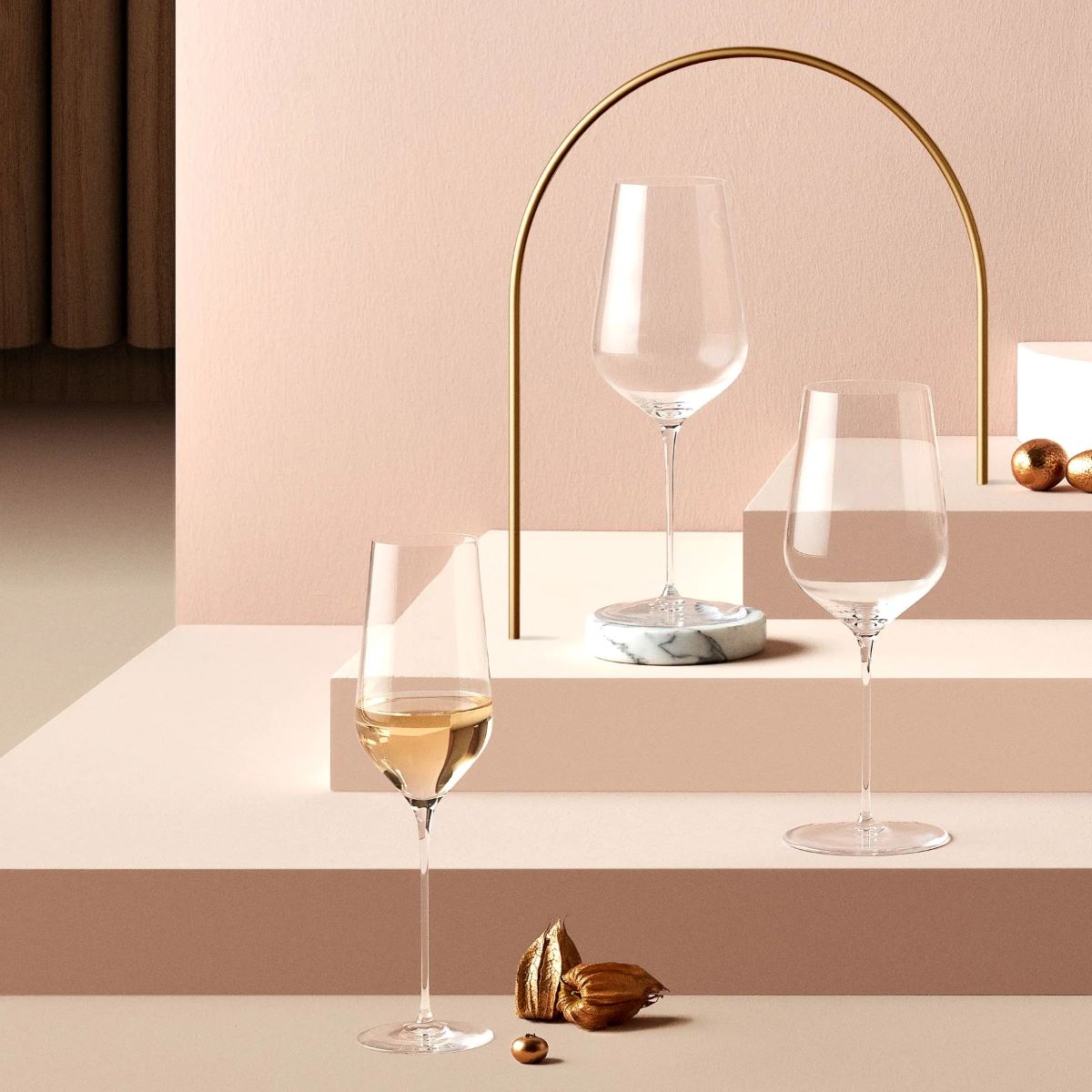Jogo 2 Taças De Champagne Trio Stem Zero Linha Nude - 285ml