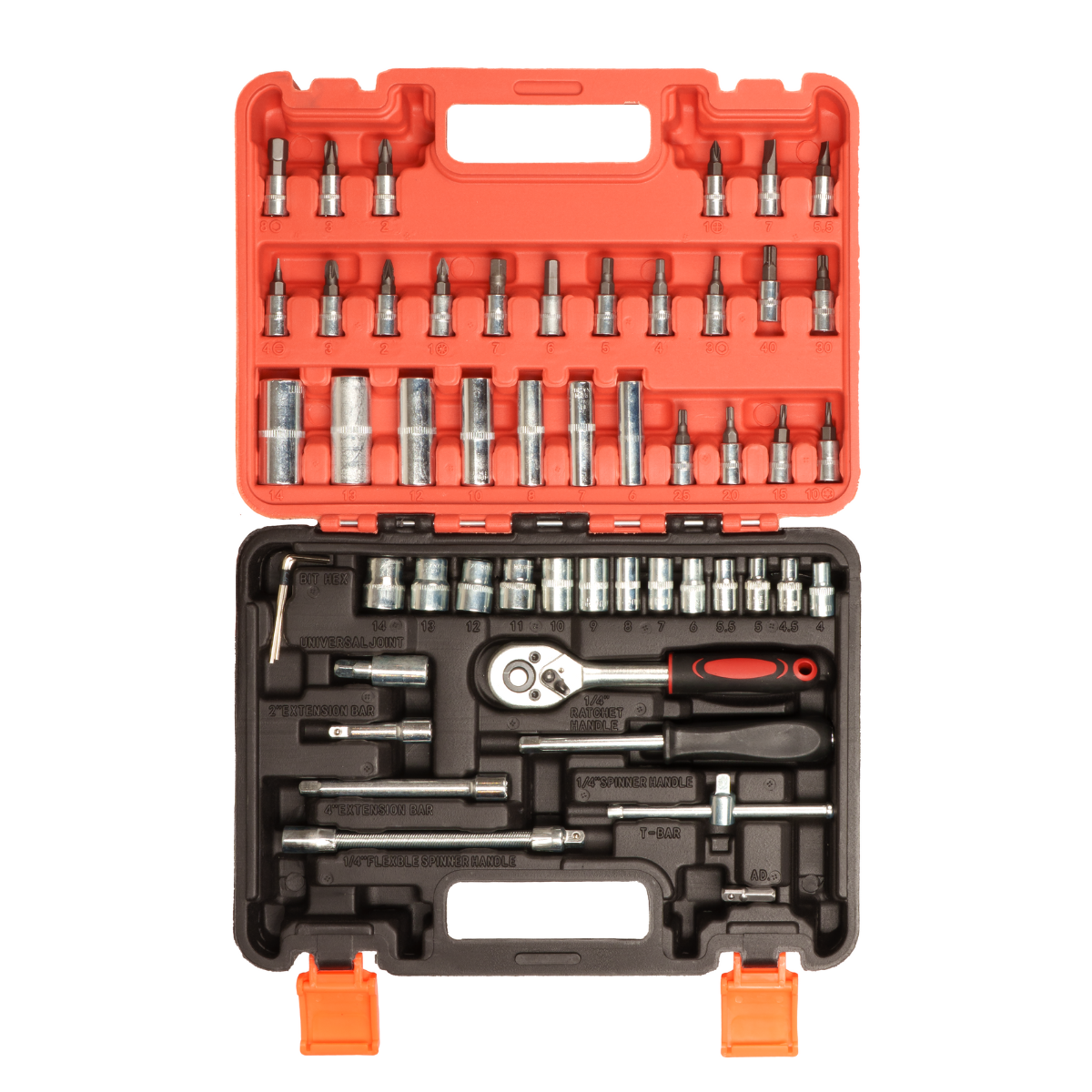 Jogo de Soquetes e Bits 53 Peças–Kit Ferramentas com Maleta