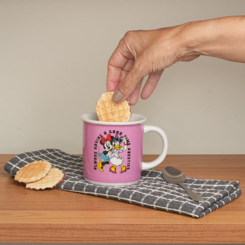 Caneca Porcela Retrô Minnie e Margarida 300ml Licenciada Disney