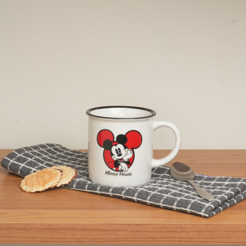 Caneca Porcelana Retrô Mickey 300ml Licenciada Disney