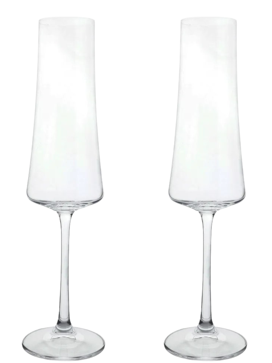 Jogo 2 Taças Para Champagne Luxo Cristal Bohemia - 210ml