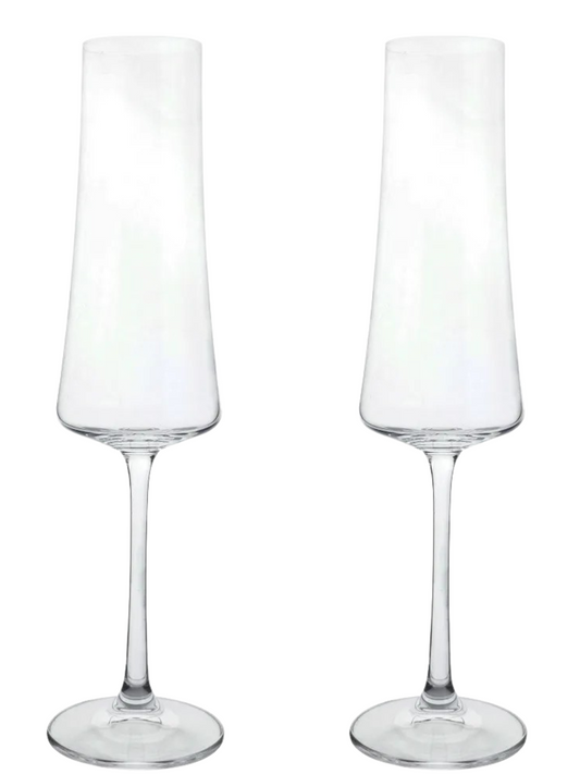 Jogo 2 Taças Para Champagne Luxo Cristal Bohemia - 210ml