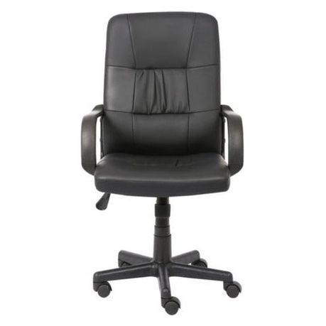 Cadeira De Escritório Dubai Preta Giratória Couro Trevalla