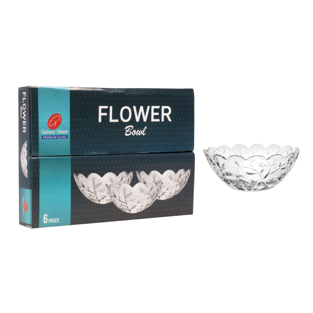 JOGO 6 PEÇAS DE SOBREMESA FLOWER VIDRO - 300ML