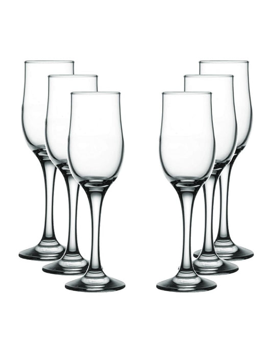 JOGO 6 TAÇAS PARA CHAMPANHE VIKA DE VIDRO PASABAHCE - 200ML