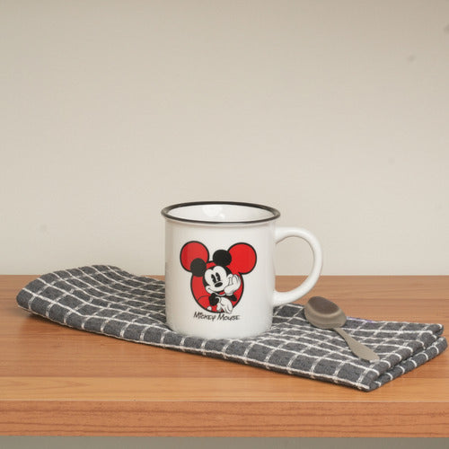 Caneca Porcelana Retrô Mickey 300ml Licenciada Disney