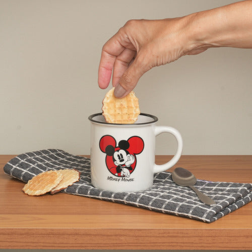 Caneca Porcelana Retrô Mickey 300ml Licenciada Disney