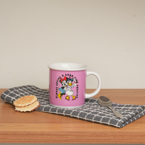 Caneca Porcela Retrô Minnie e Margarida 300ml Licenciada Disney