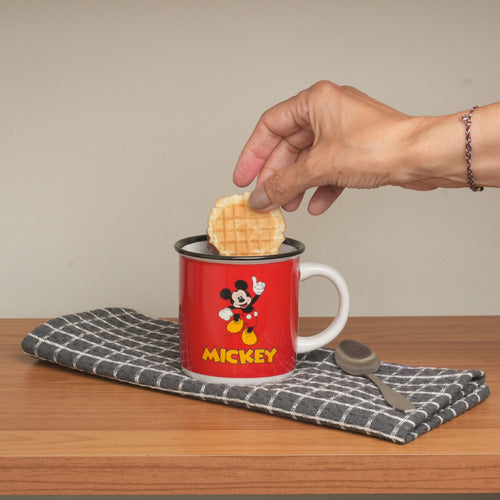 Caneca Porcelana Retrô Mickey Ver 300ml Licenciada Disney