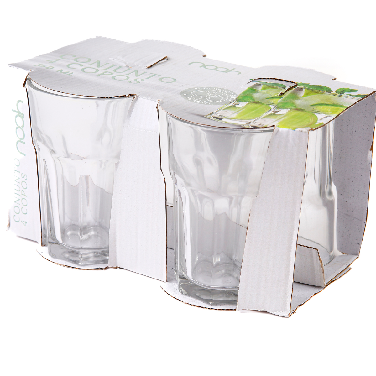 CONJUNTO DE 4 COPOS DE VIDRO EVEREST 360ML NOAH – NDI