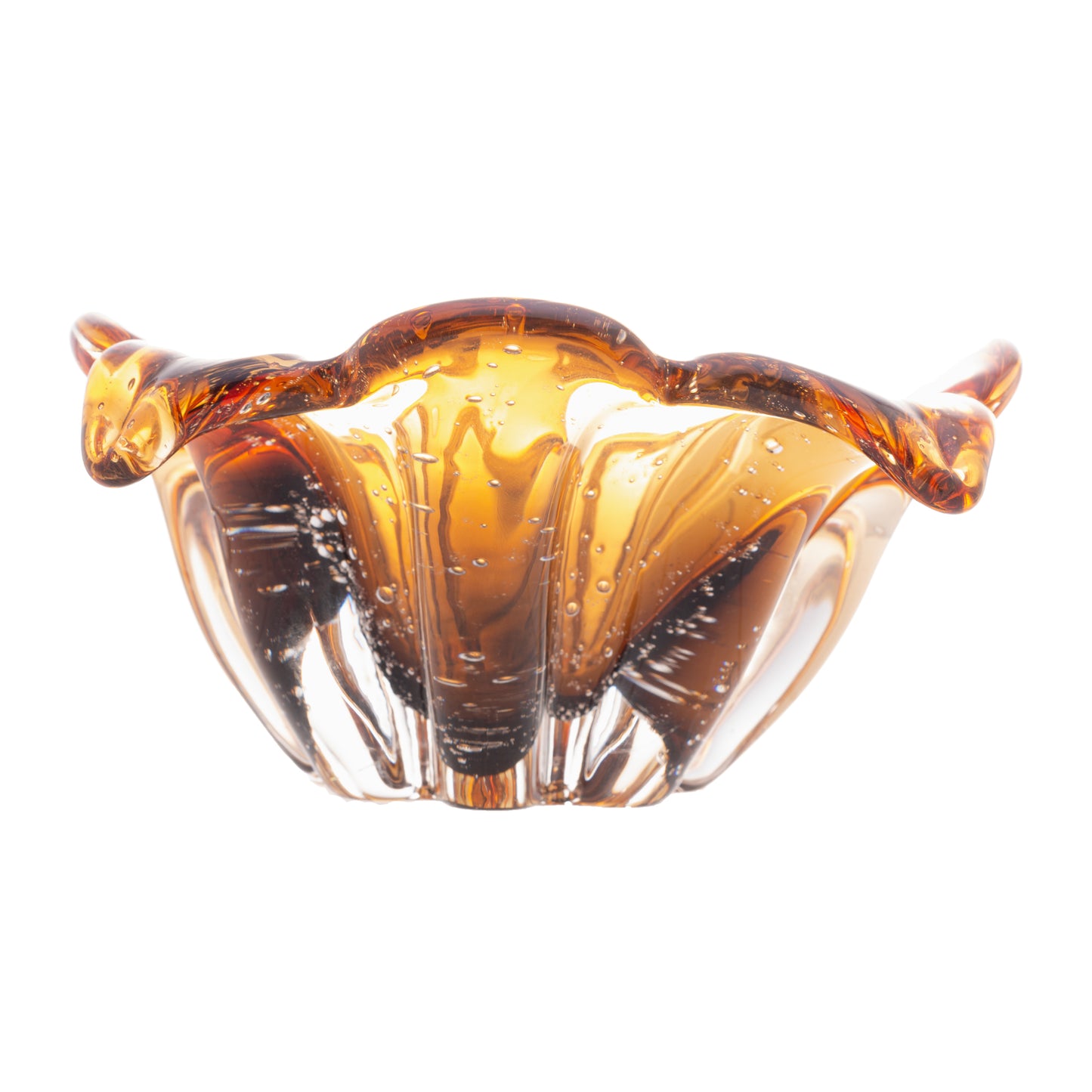 Centro de Mesa Murano Italy Âmbar e Marrom - 11,5cm x 7cm