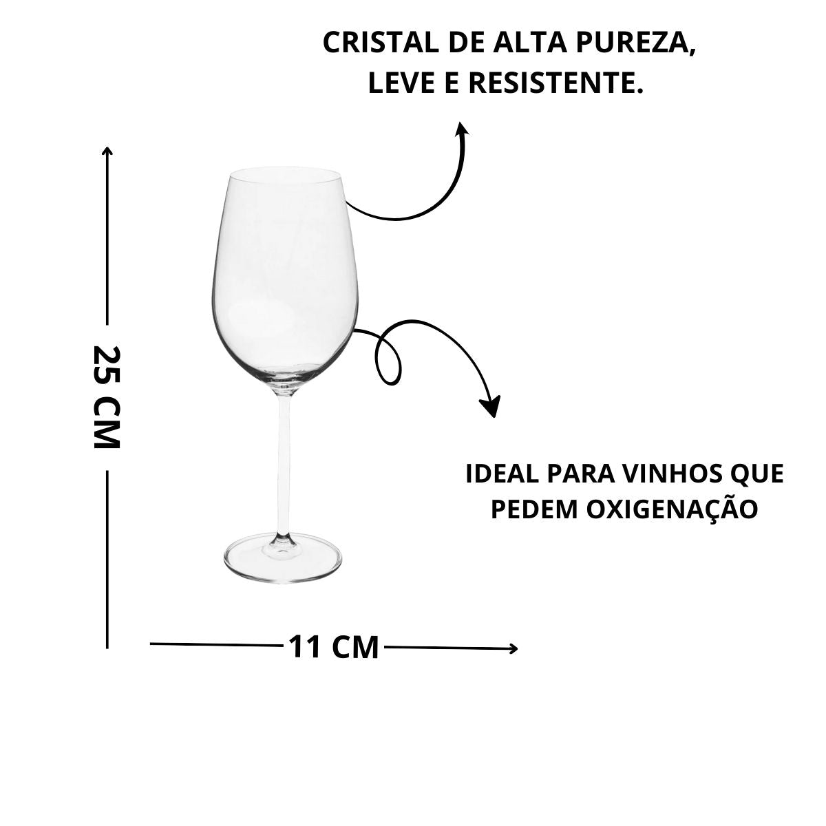 TAÇA DE CRISTAL PARA VINHO RESERVA 750ML