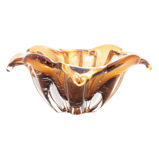 Centro de Mesa Murano Italy Âmbar e Marrom - 11,5cm x 7cm