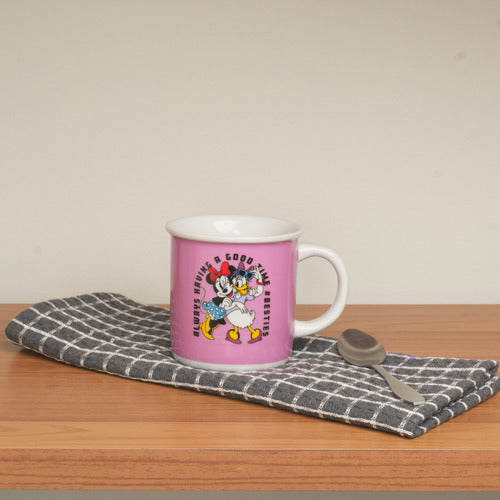 Caneca Porcela Retrô Minnie e Margarida 300ml Licenciada Disney
