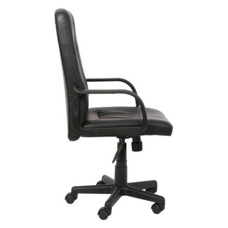 Cadeira De Escritório Dubai Preta Giratória Couro Trevalla