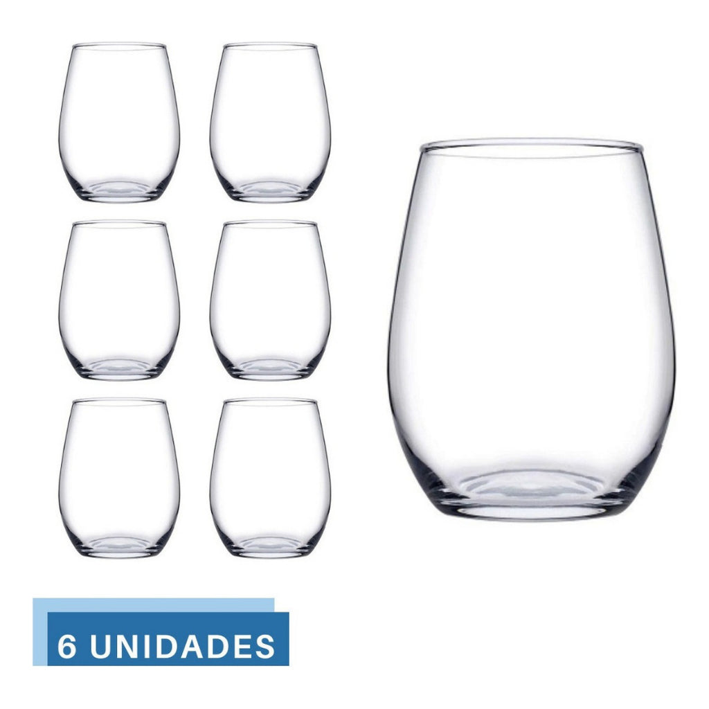 Jogo De 6 Copos De Vidro Amber 440ml Água Refrigerante Suco Pasabahce