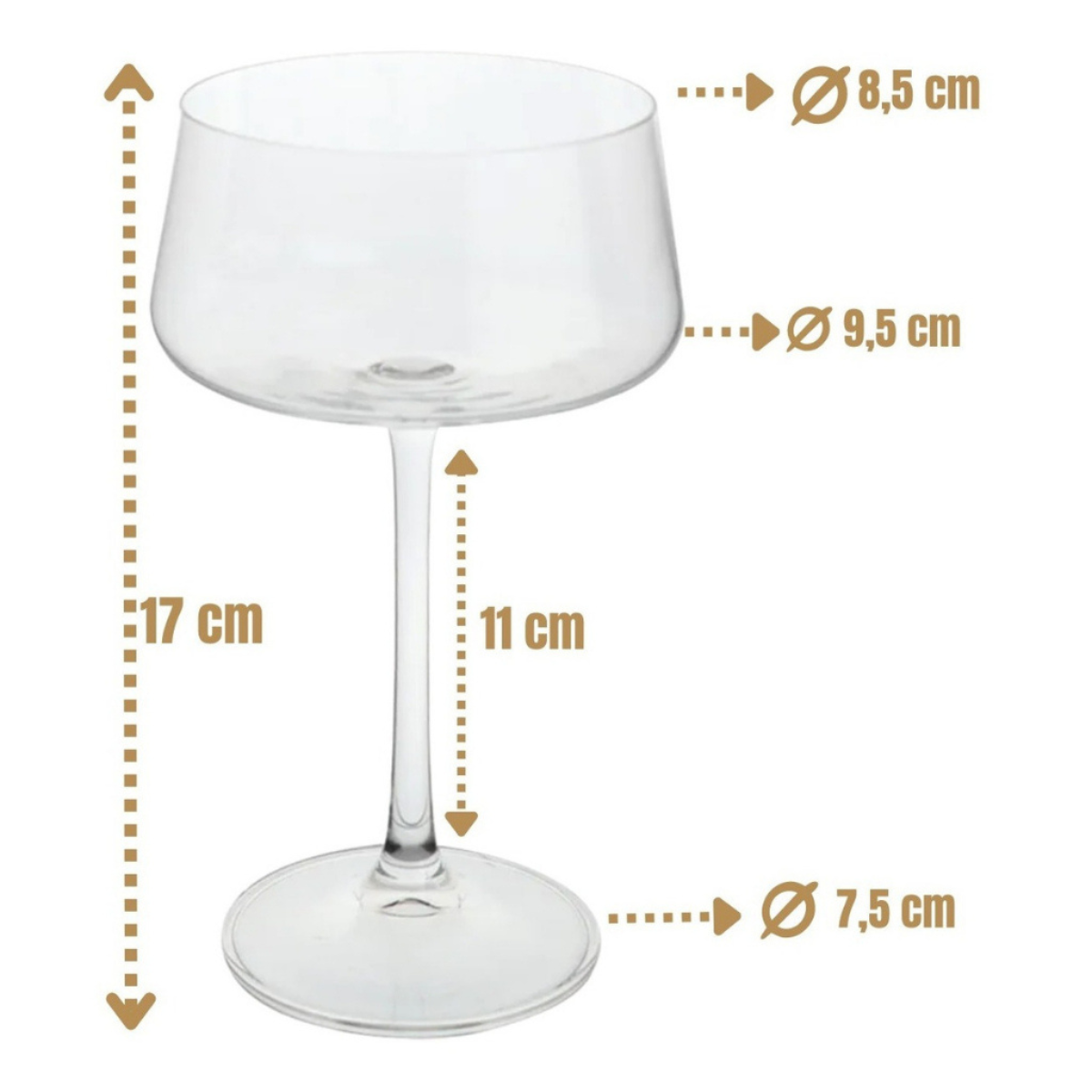 Taça Para Coquetel Cristal Bohemia Xtra 220ml Luxo