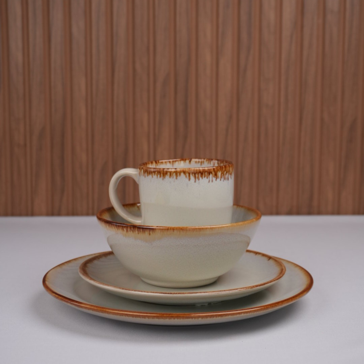 JOGO DE JANTAR BRAVA AREIA DE CERÂMICA 16PCS