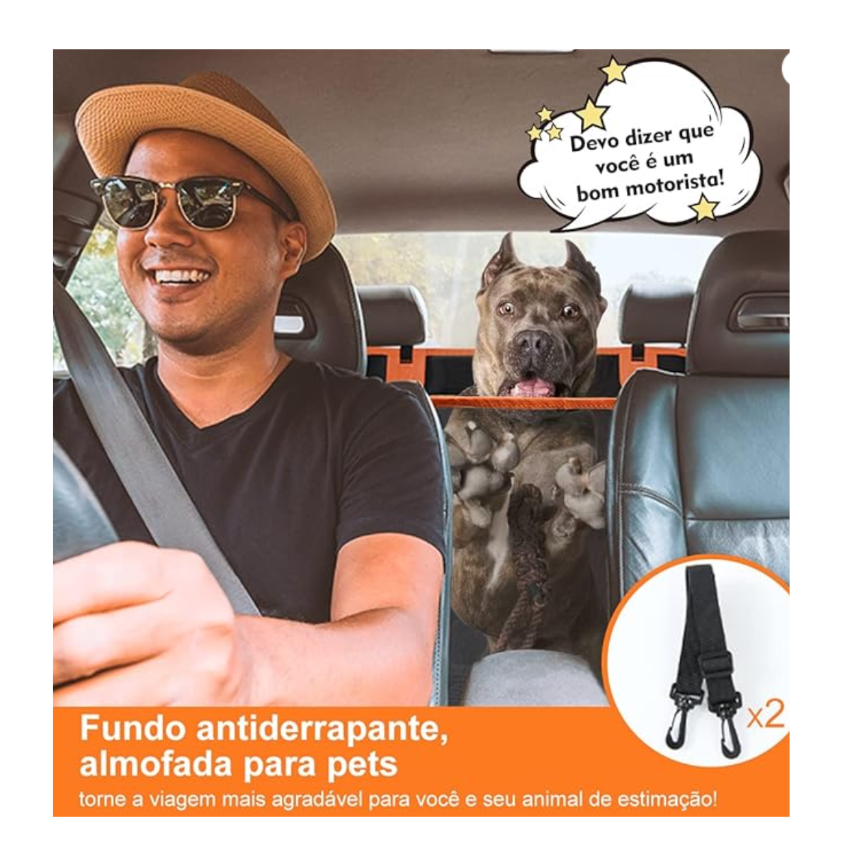 CAPA PROTETORA PARA BANCO DE CARRO PET IMPERMEÁVEL COR LARANJA