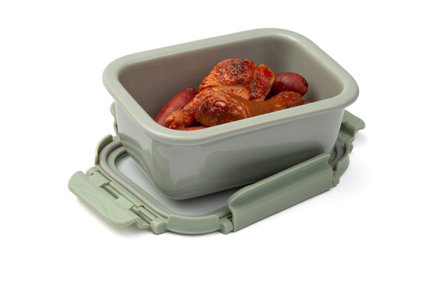 POTE HERMÉTICO DE CERÂMICA RESISTENTE A FORNO E FREEZER COR MENTA - 450ML