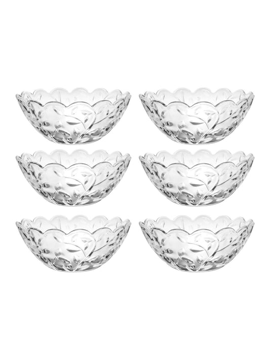 JOGO 6 PEÇAS DE SOBREMESA FLOWER VIDRO - 300ML