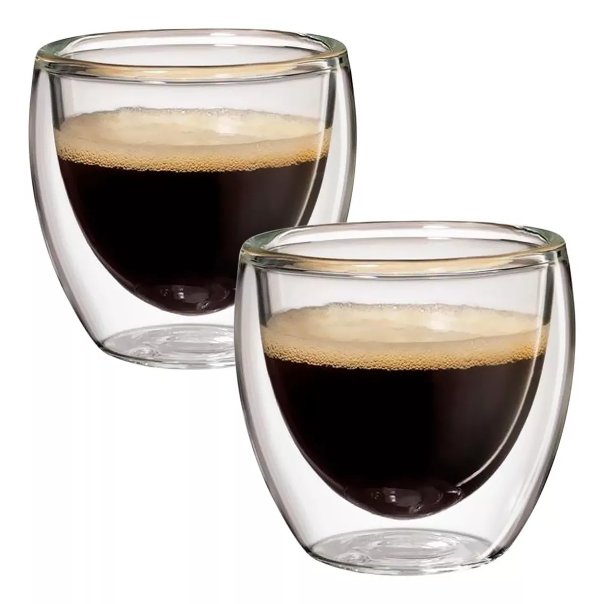JOGO 6 COPOS PARA CAFÉ PAREDE DUPLA DE VIDRO - 80ML