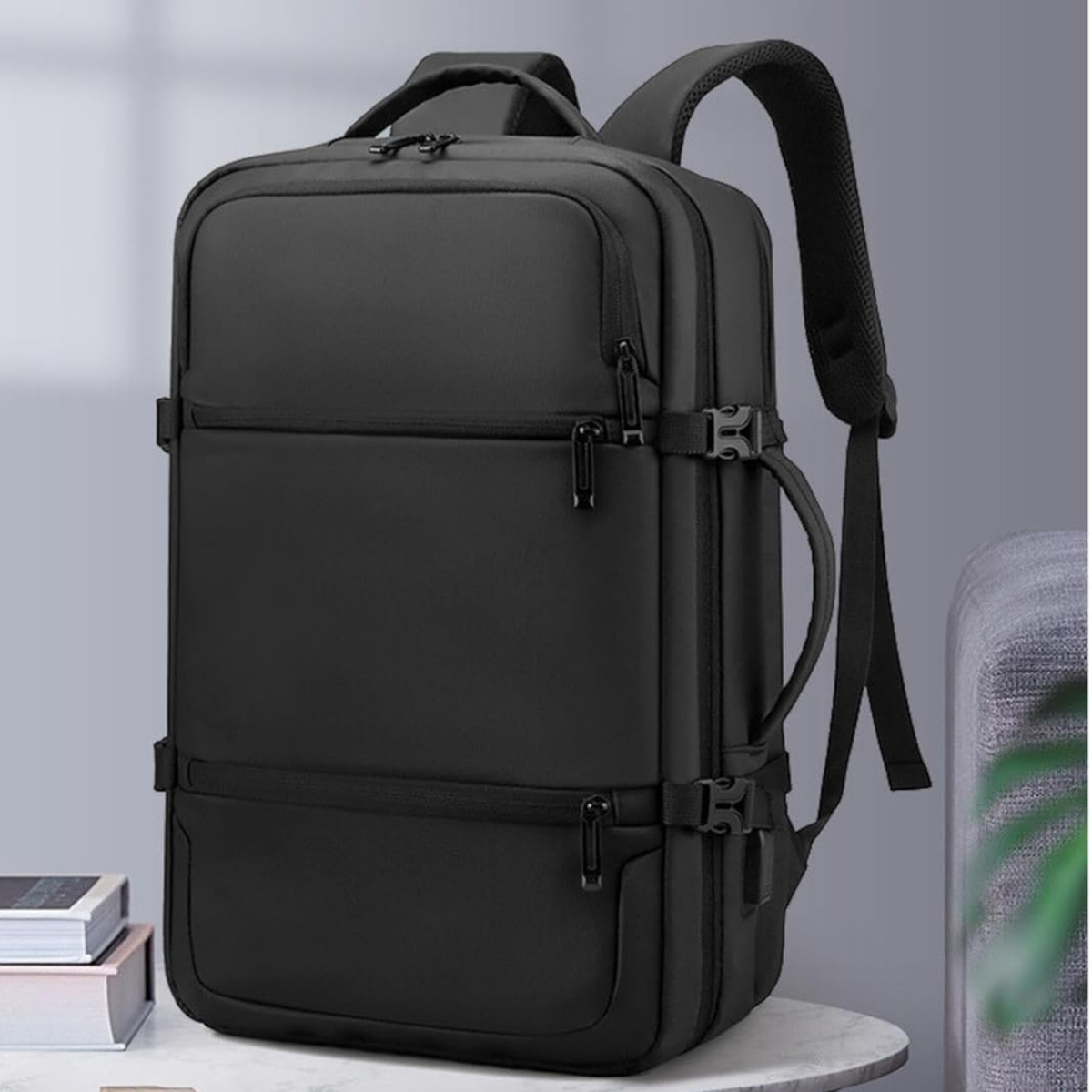 MOCHILA EXECUTIVA DE VIAGEM GRANDE E COMPACTA A PROVA DE ÁGUA COM USB - TKLA