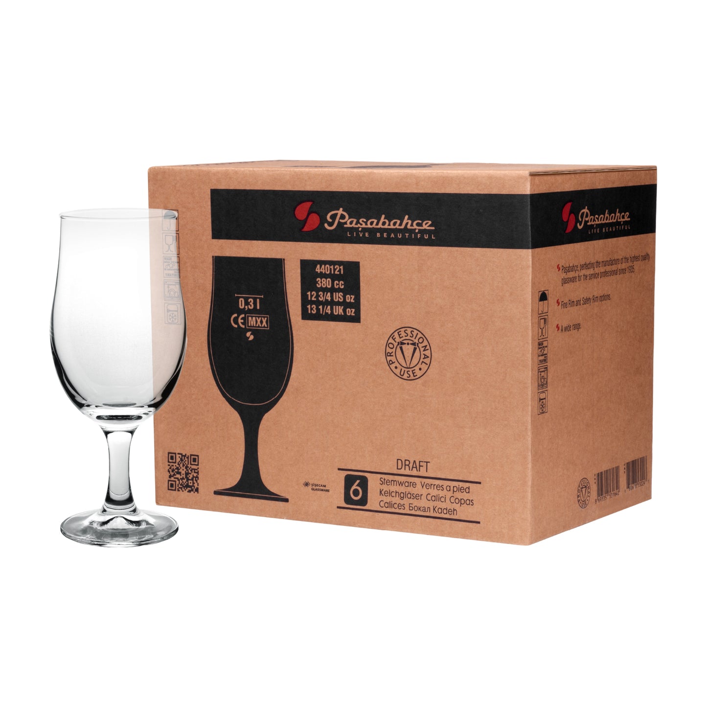 TAÇA PARA CERVEJA DRAFT DE VIDRO PASABAHÇE - 380ML