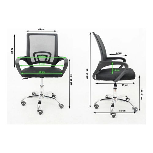 Cadeira De Escritório Viena Giratória Preta Trevalla