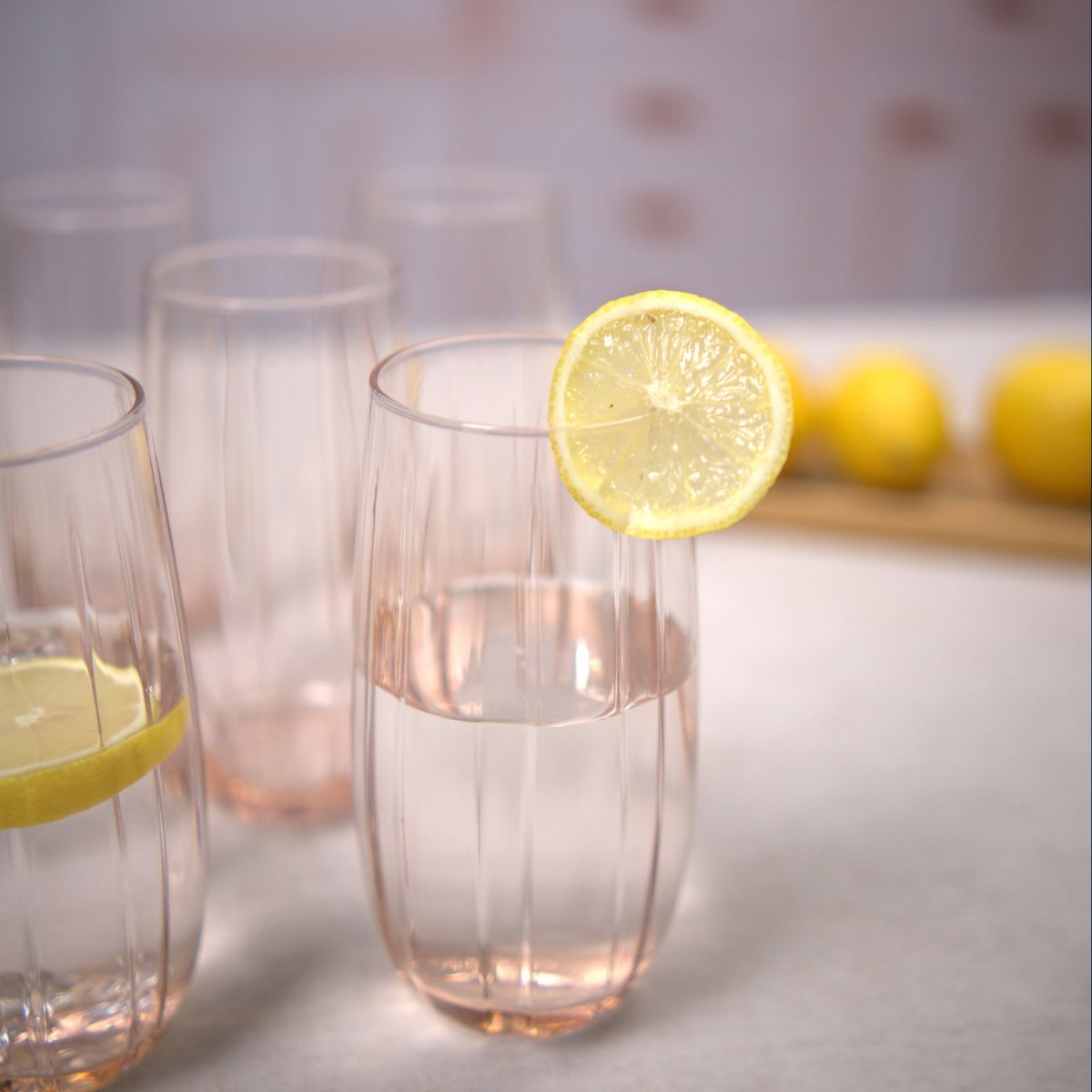 Copo Long Drink Linka de vidro Cor Rosê Pasabahçe - 500ml