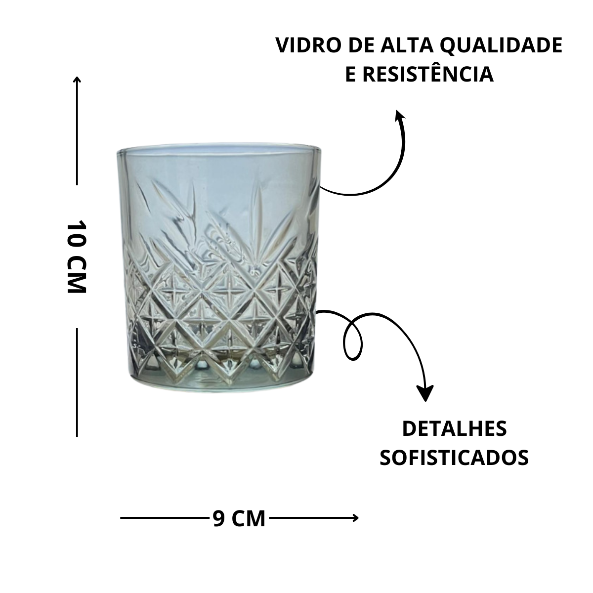 COPO DE VIDRO PARA WHISKY TIMELESS FUME PASABAHCE 345ML