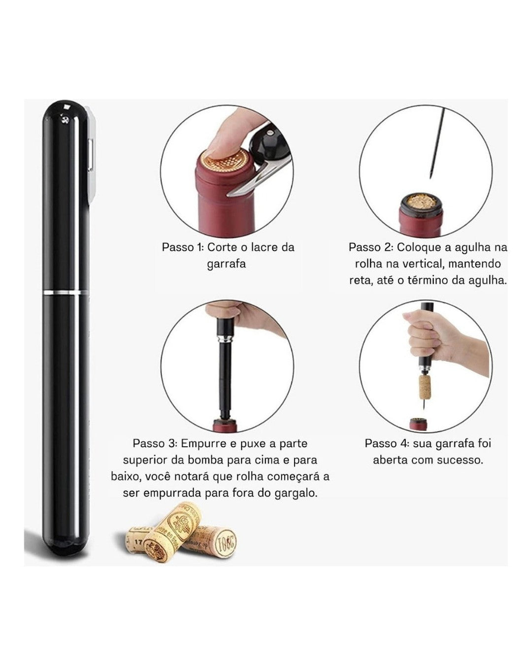 SACA ROLHAS ABRIDOR DE VINHO CRIATIVO BOMBA COLORIDO