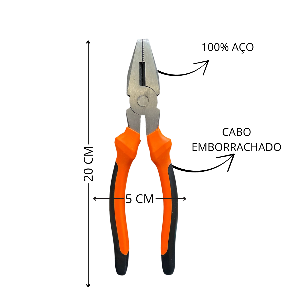 Kit 3 Alicates - Bico Longo, Corte Diagonal e Universal