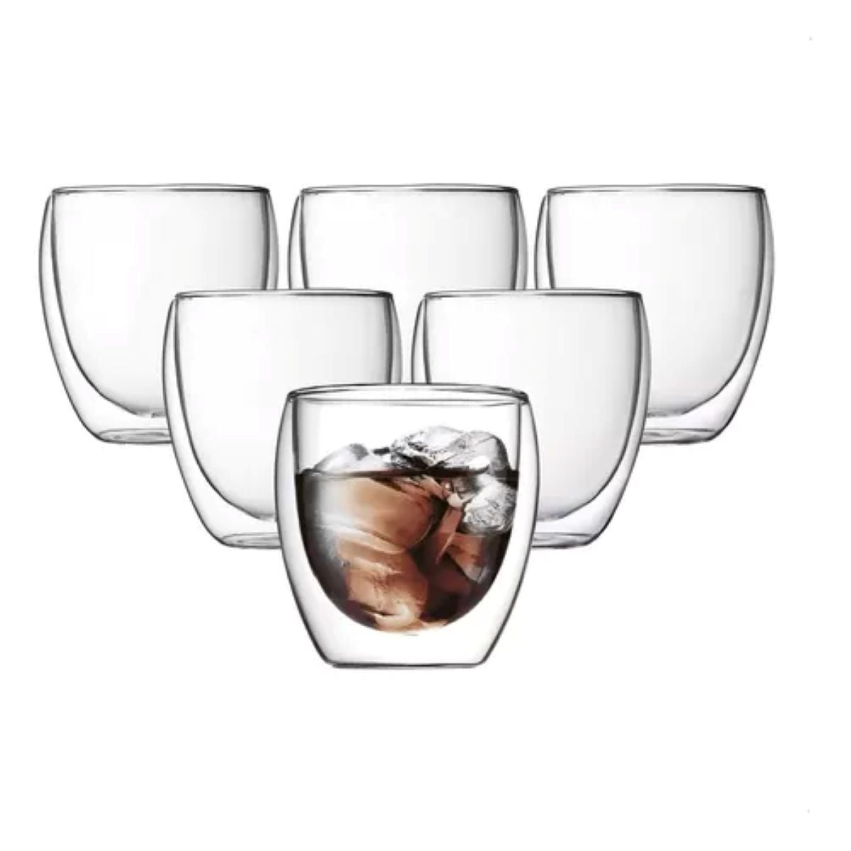 JOGO 6 COPOS PARA CAFÉ PAREDE DUPLA DE VIDRO - 80ML