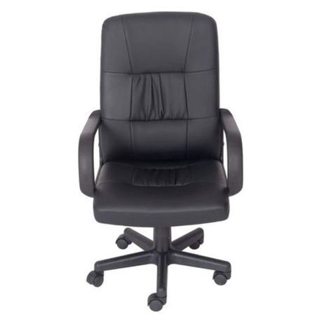 Cadeira De Escritório Dubai Preta Giratória Couro Trevalla