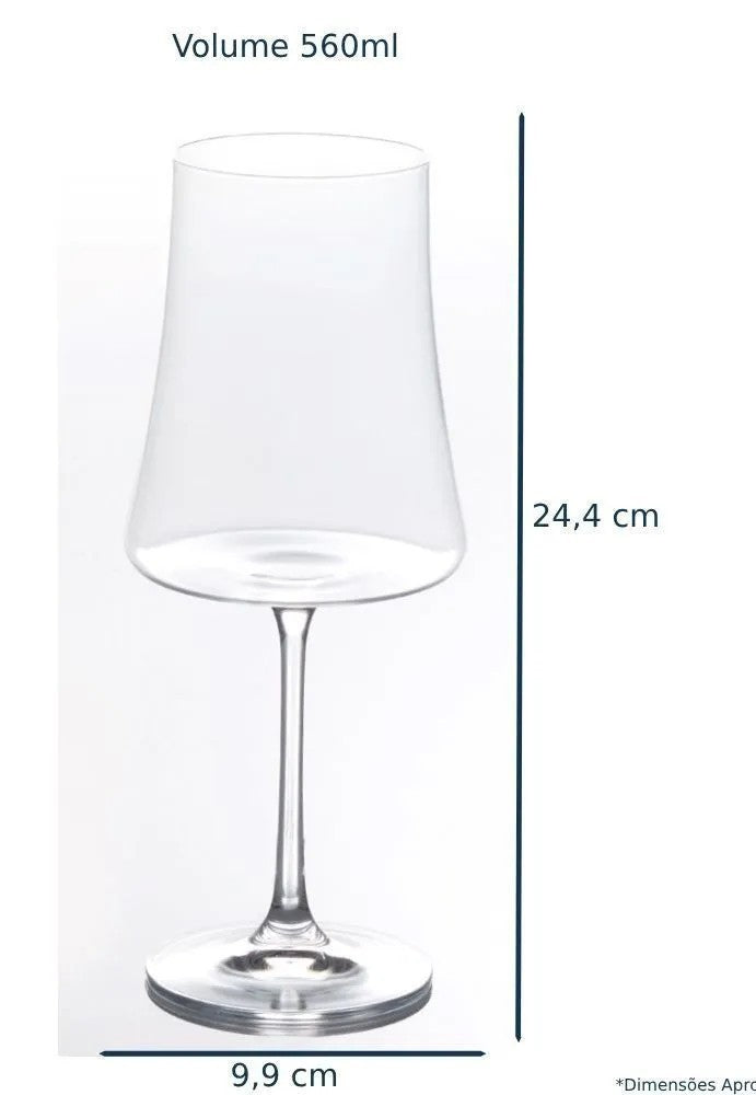Taça De Vinho Xtra Luxo Cristal Bohemia - 560ml