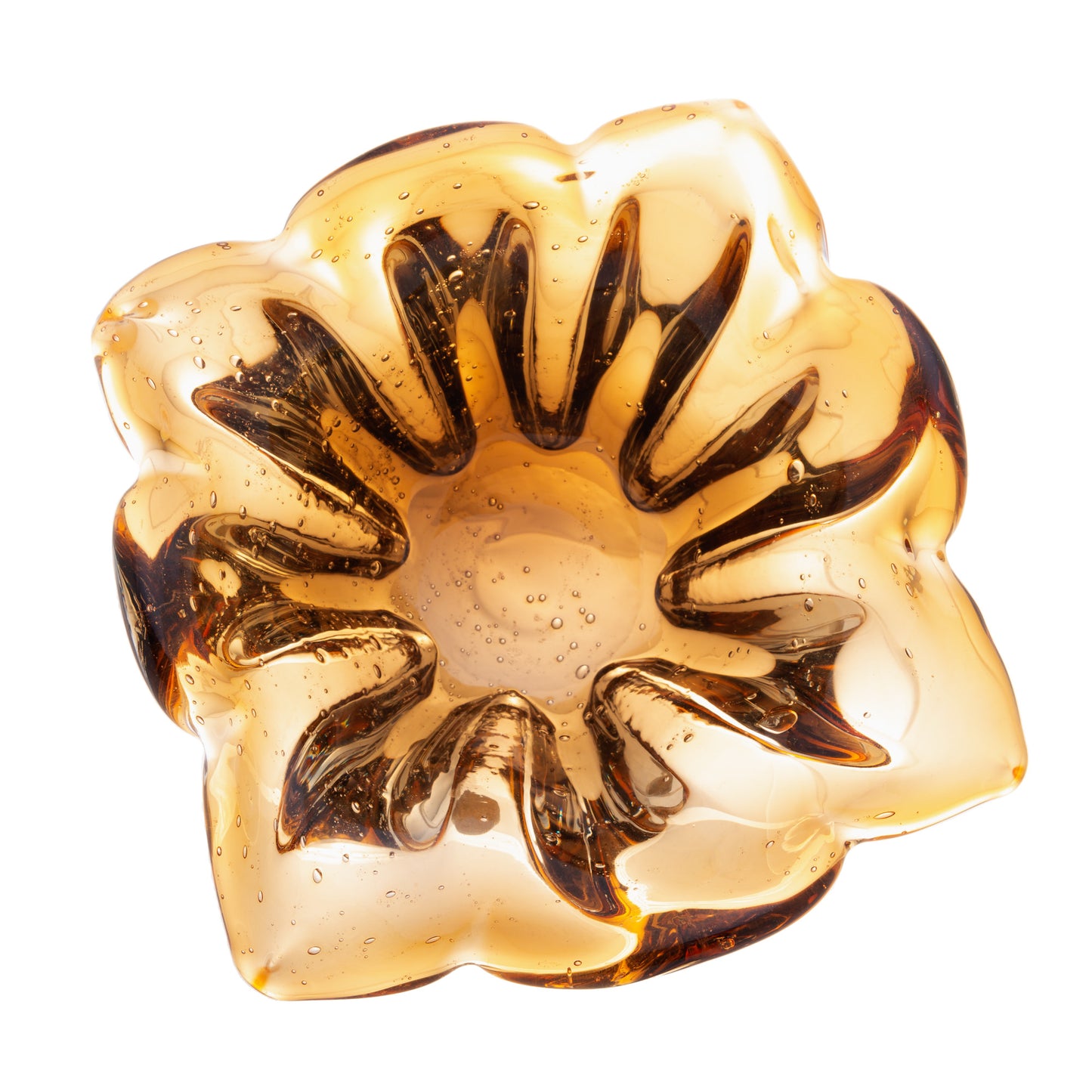 Centro de Mesa Murano Italy Âmbar e Marrom - 11,5cm x 7cm