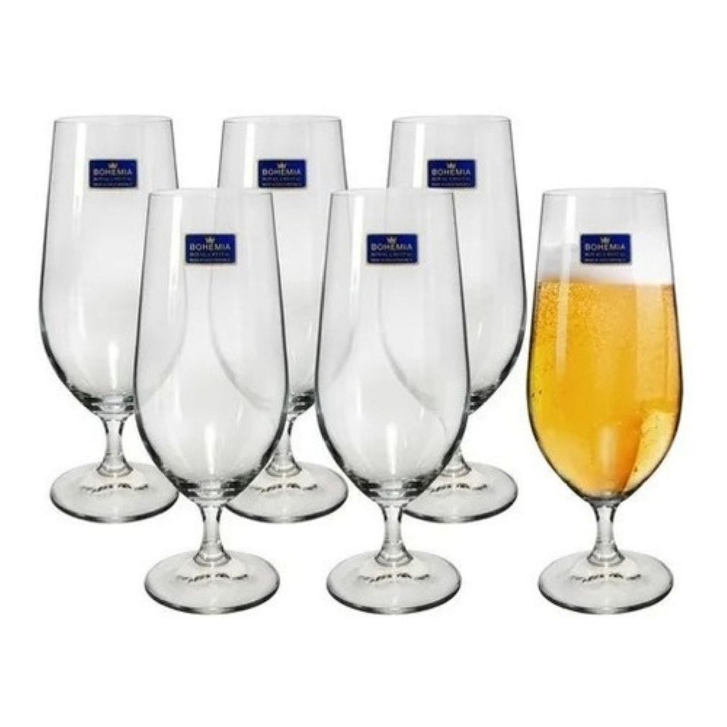 Jogo 6 Taças para Cerveja Chopp Lara Cristal Bohemia - 380ml