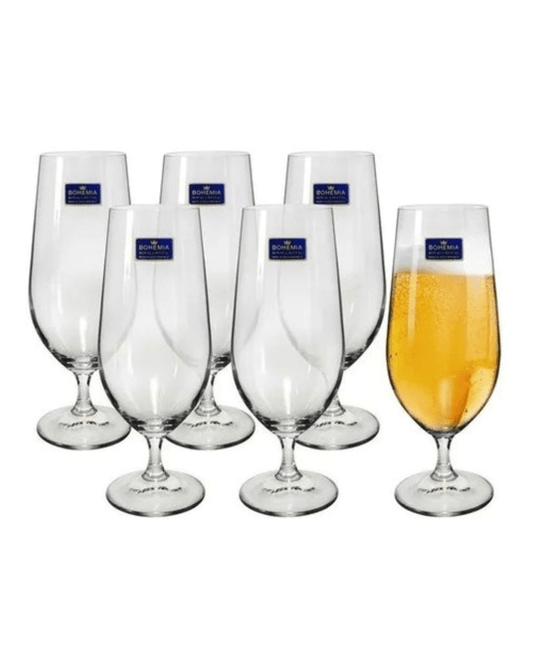 Jogo 6 Taças para Cerveja Chopp Lara Cristal Bohemia - 380ml