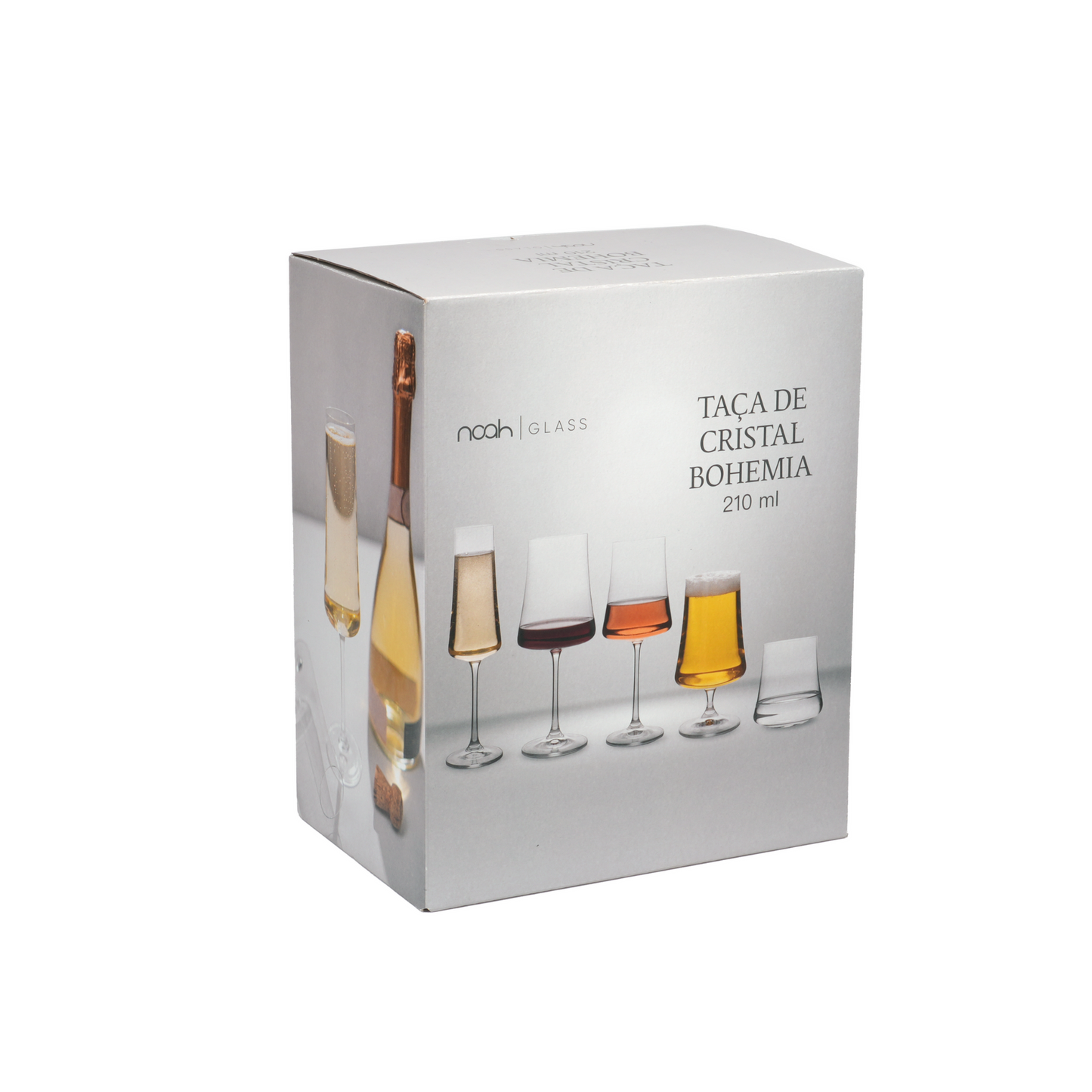 Jogo 6 Taças Champagne Luxo Cristal Bohemia - 210ml