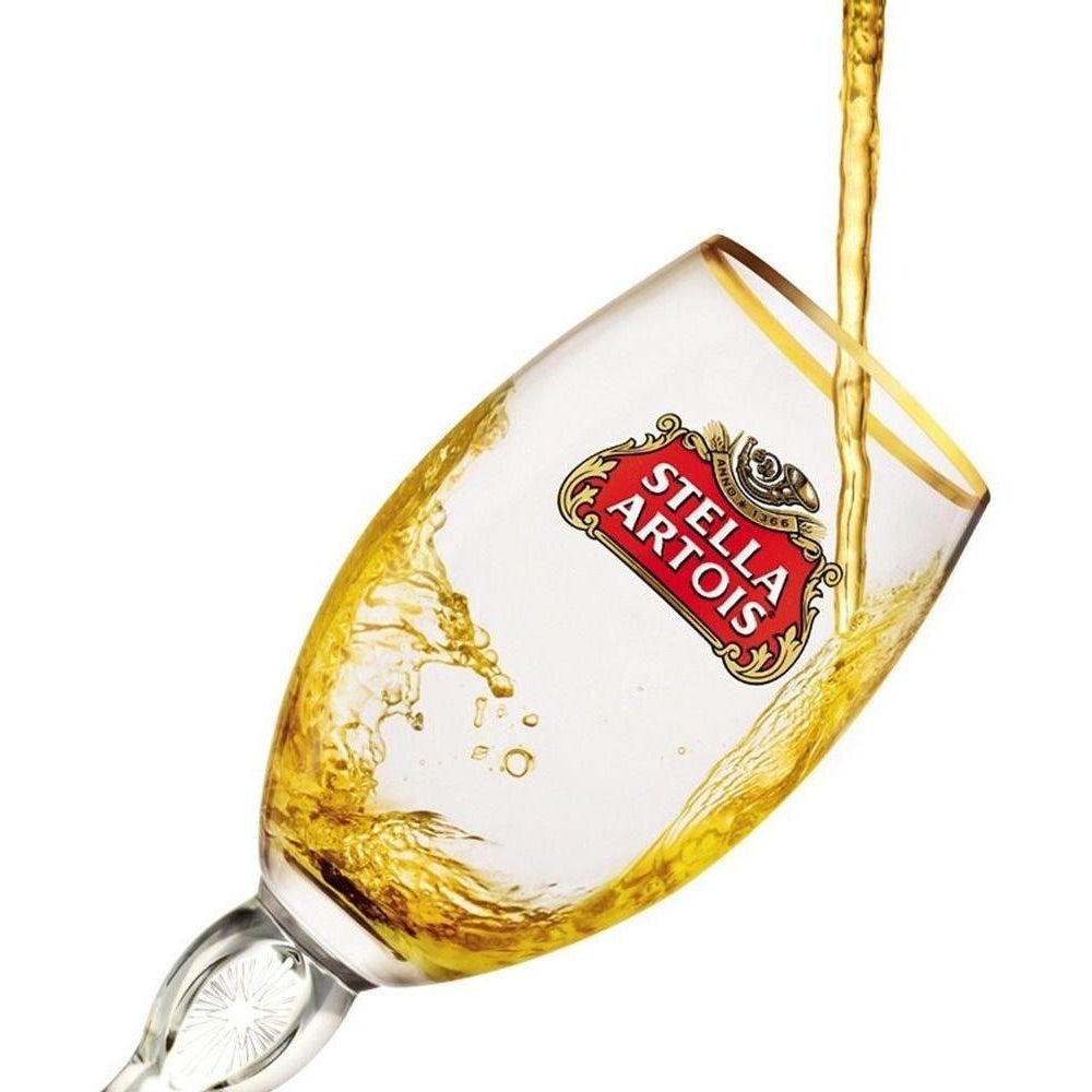 Taça De Cerveja Stella Artois 330ml Ambev Copo Borda Dourada Cálice