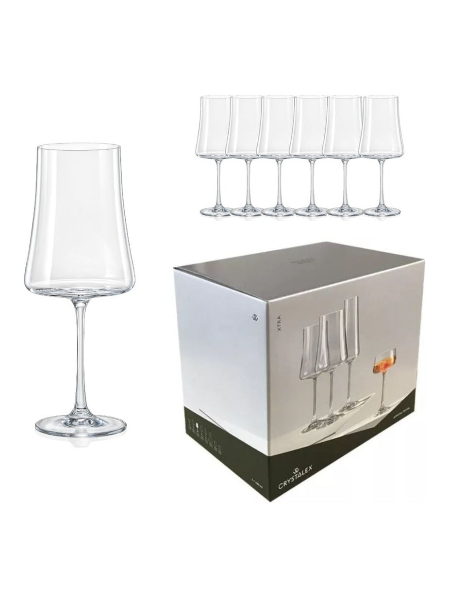 Jogo 6 Taças De Vinho Cristal Bohemia Xtra 460ml Luxo Cristalex