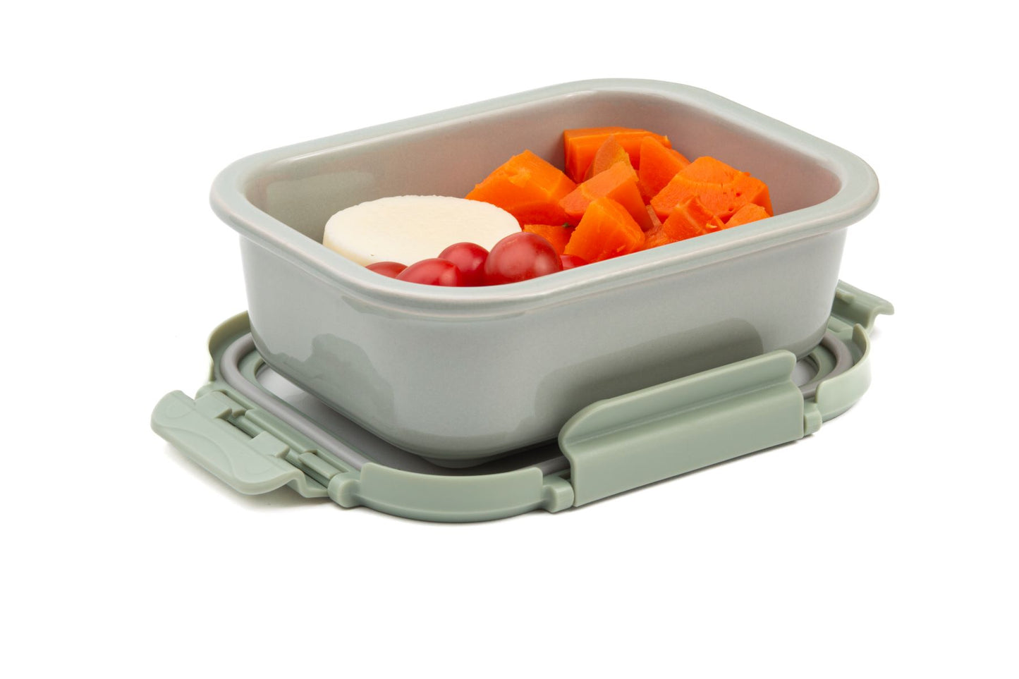 POTE HERMÉTICO DE CERÂMICA RESISTENTE A FORNO E FREEZER COR MENTA - 700ml