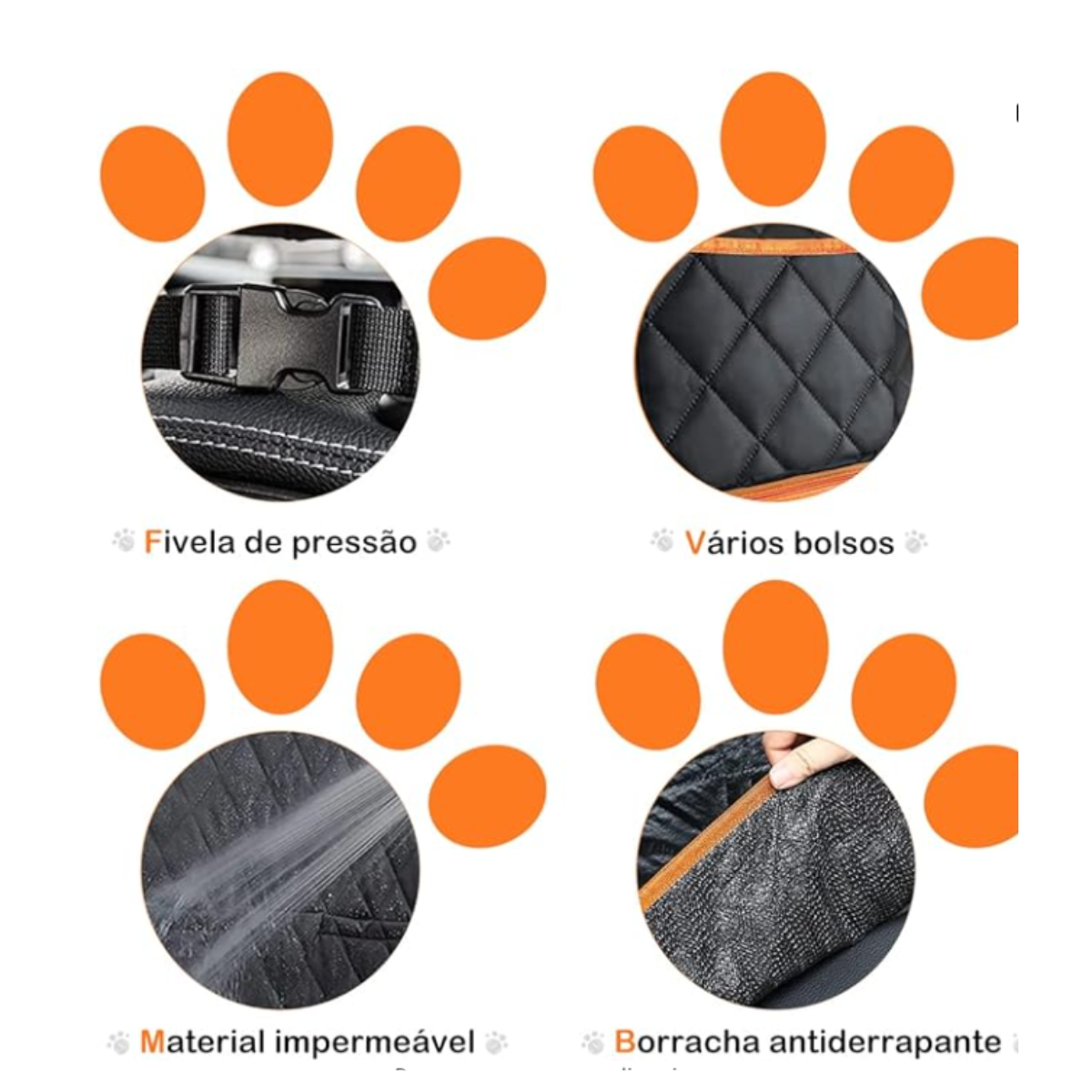 CAPA PROTETORA PARA BANCO DE CARRO PET IMPERMEÁVEL COR LARANJA