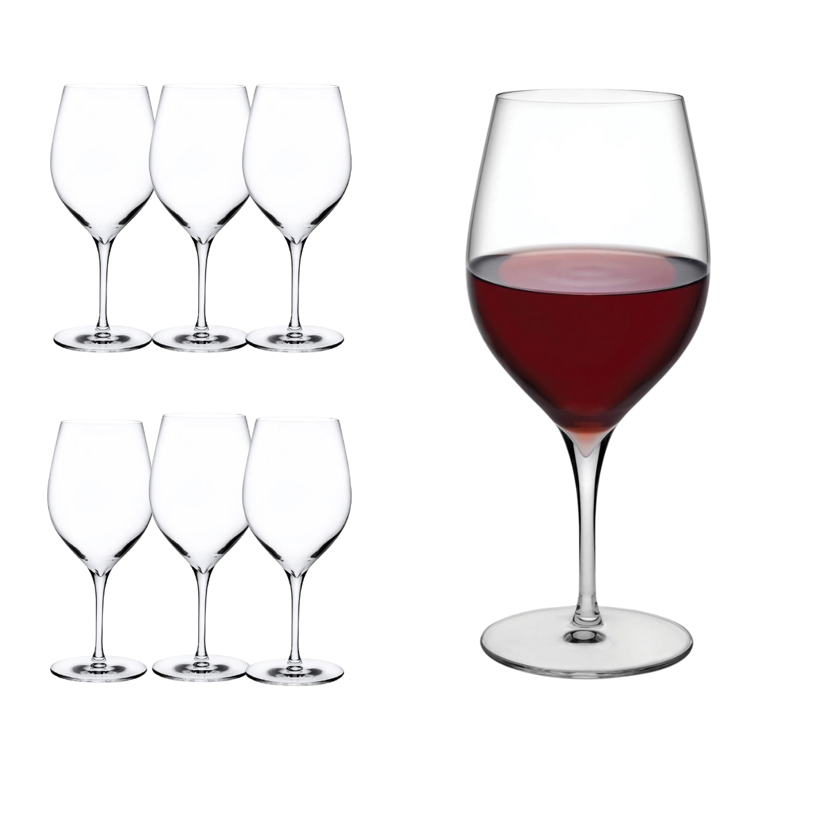 Jogo 6 Taças Para Vinho Terroir de Cristal Nude Glass - 430ml