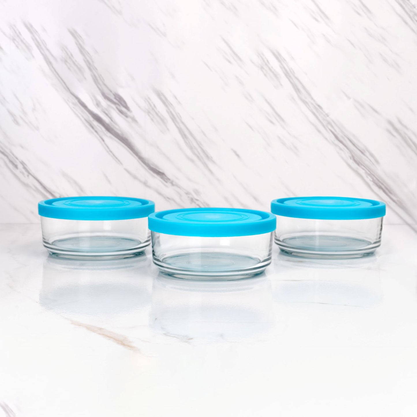Kit 3 Potes de vidro com Tampa - 440ml