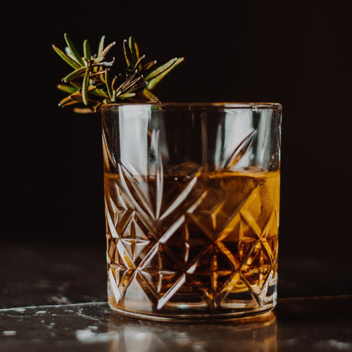 Copo Vidro Whisky Rocks Baixo Decorado Drinks 345ml