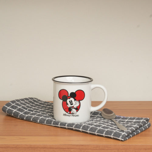 Caneca Porcelana Retrô Mickey 300ml Licenciada Disney
