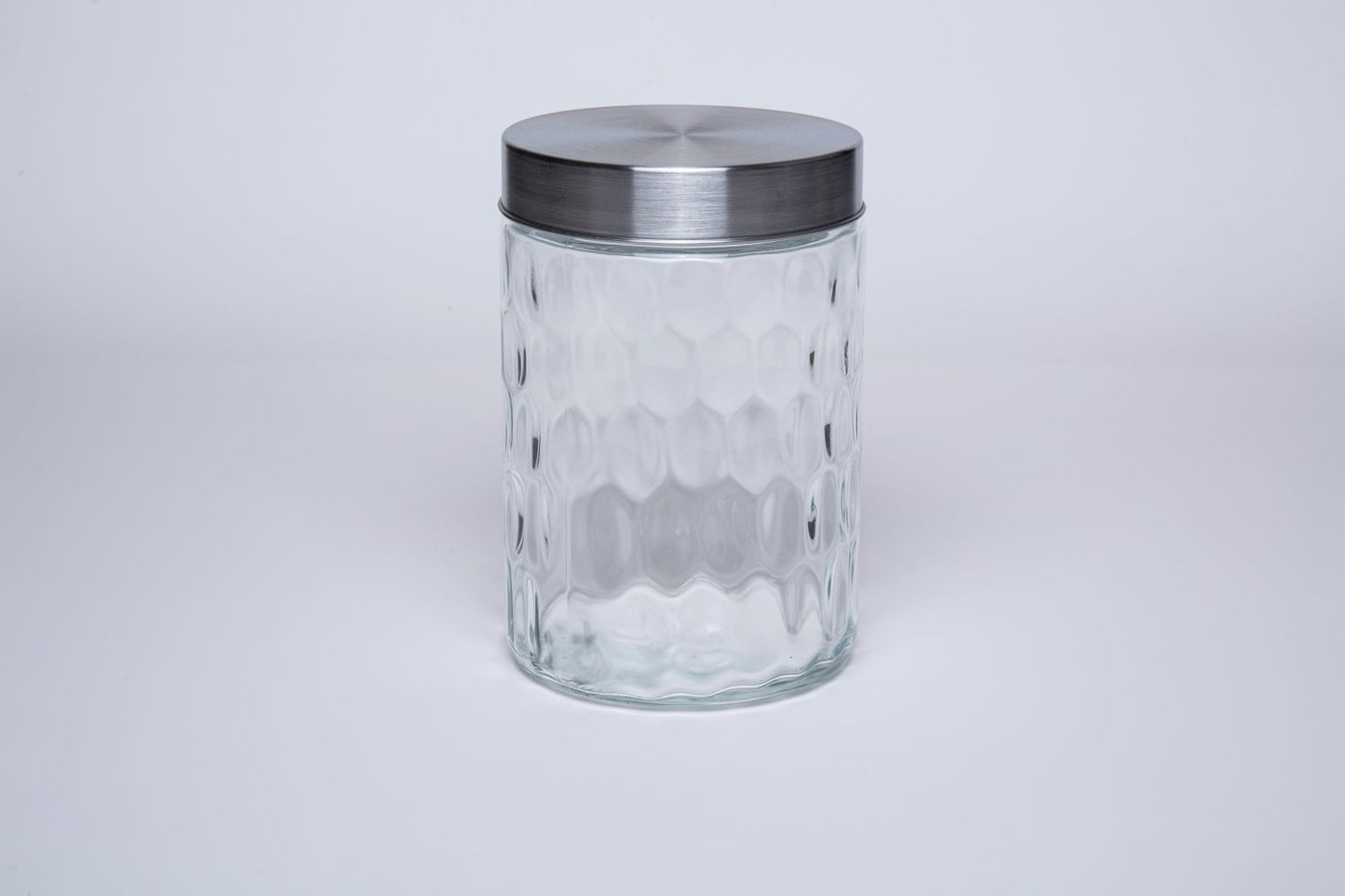 Pote de Vidro com Tampa Inox Linha Colmeia - 1.2L