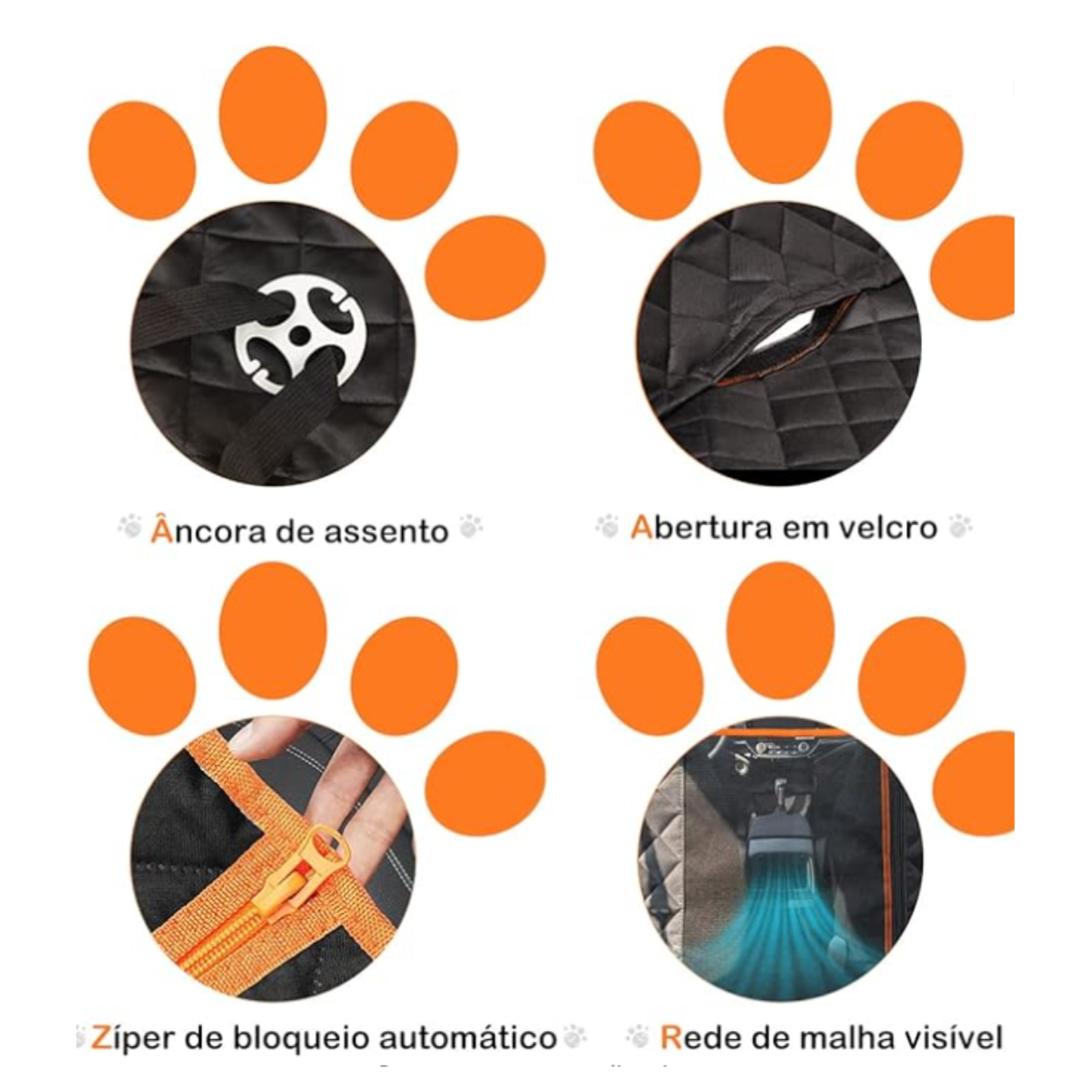 CAPA PROTETORA PARA BANCO DE CARRO PET IMPERMEÁVEL COR LARANJA